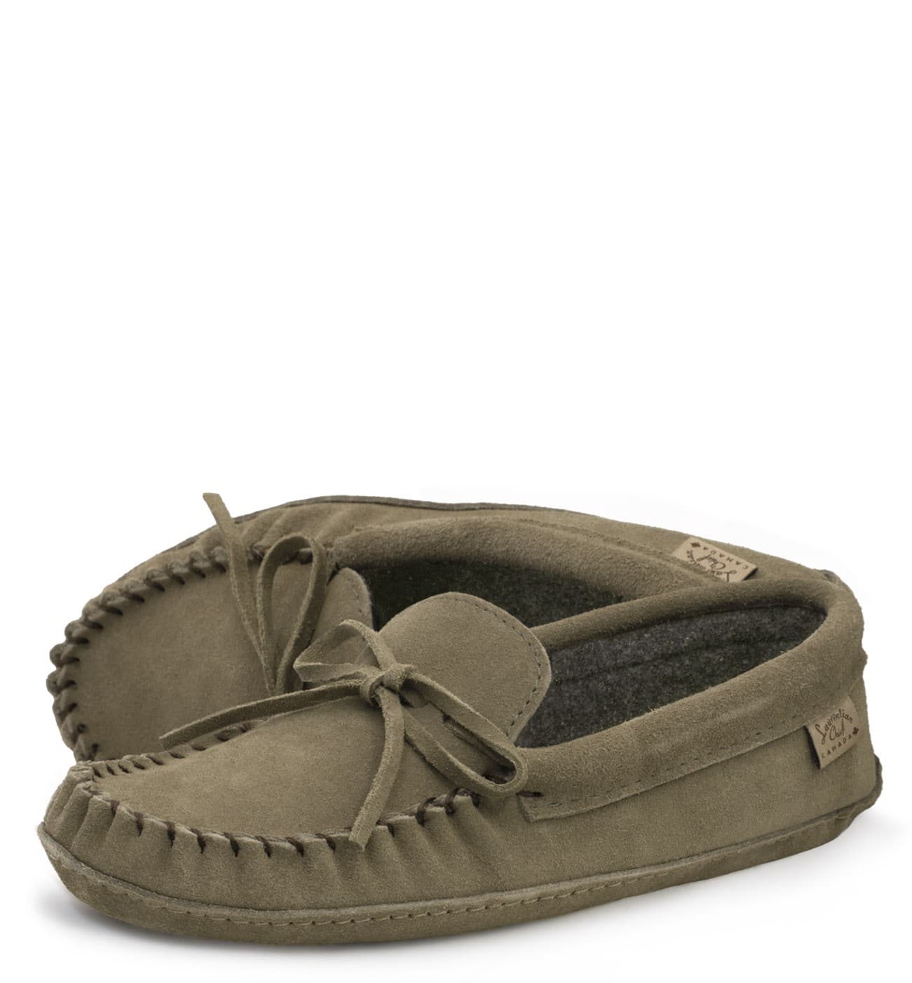 Mocassins Lacé Simple, Minktex, Semelle  Double Ski Fait de Cuir Durable