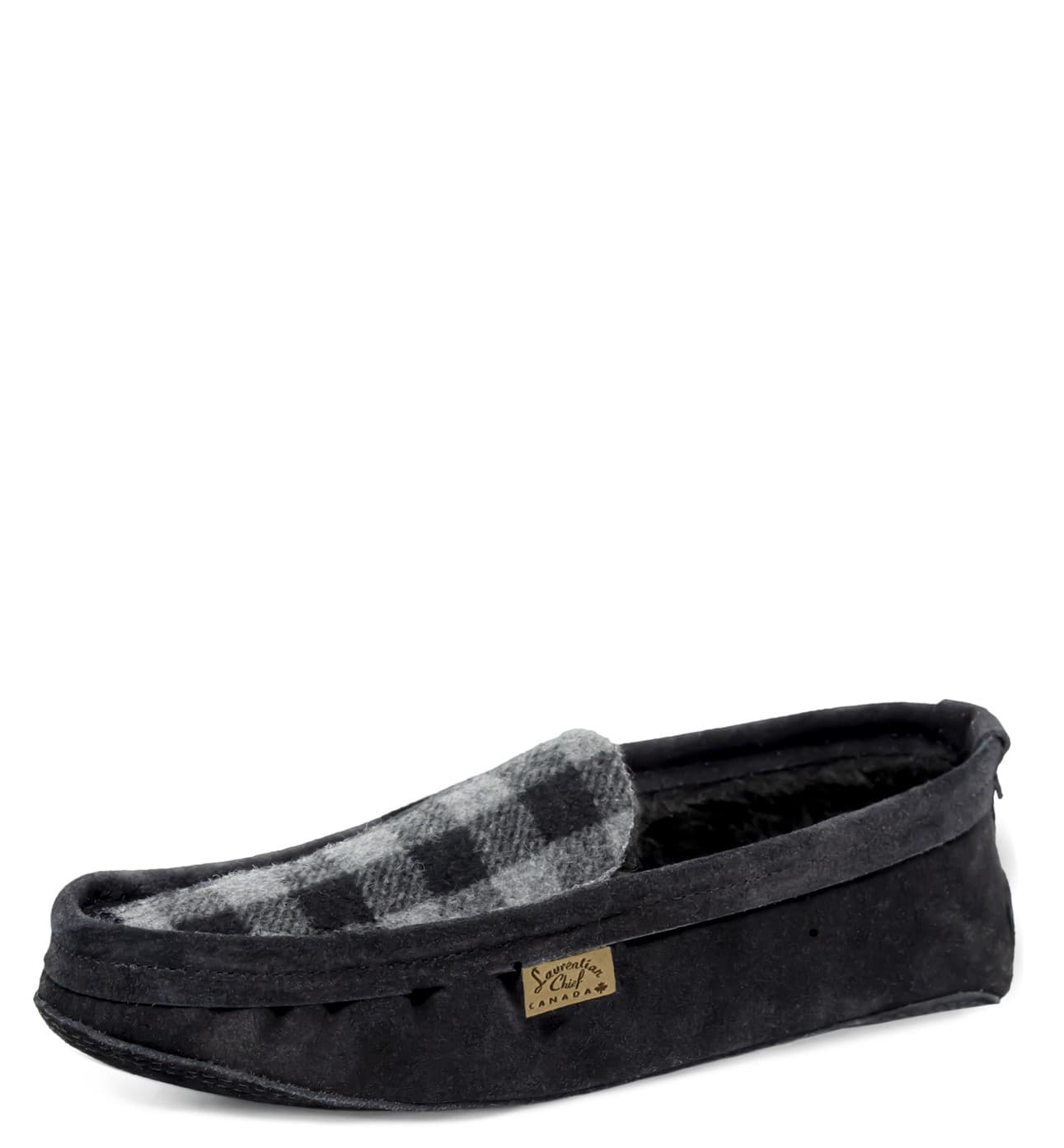 Pantoufle Laine, Orlon noir, Semelle Double,