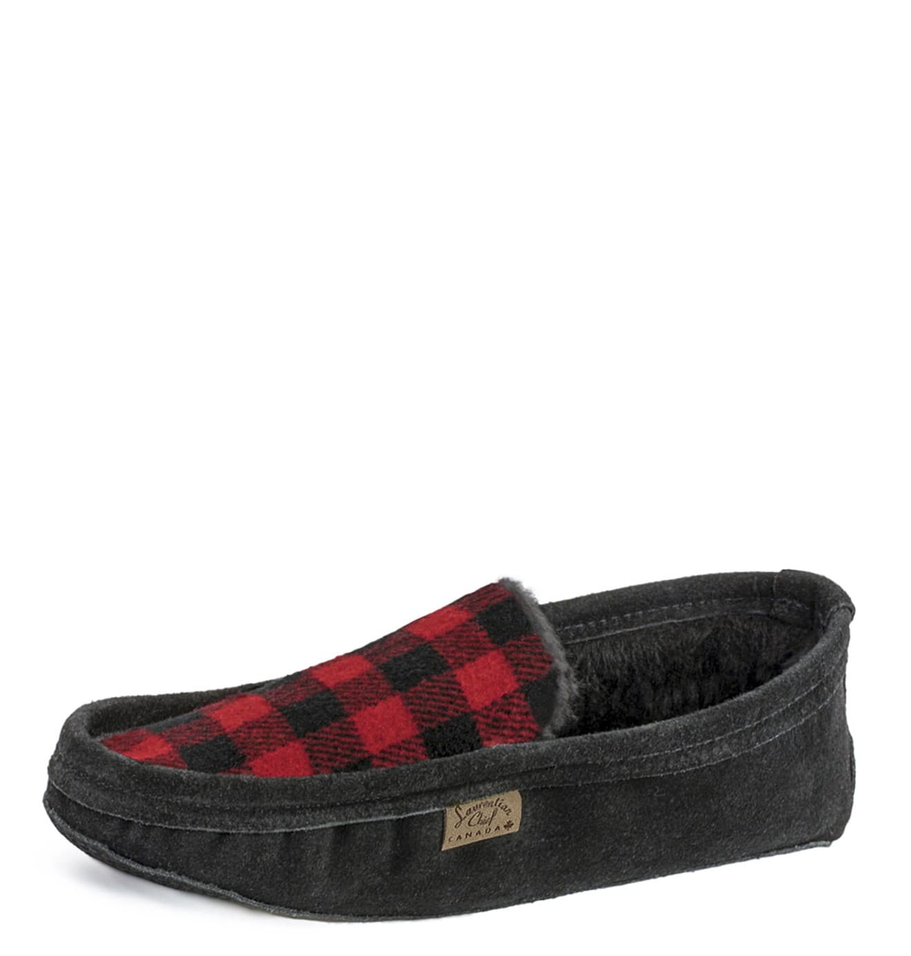 Pantoufle Laine, Orlon noir, Semelle Double,