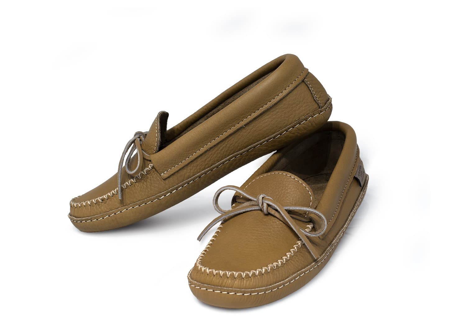 Mocassins Lacé Simple, Semelle Double Fait de Cuir Durable