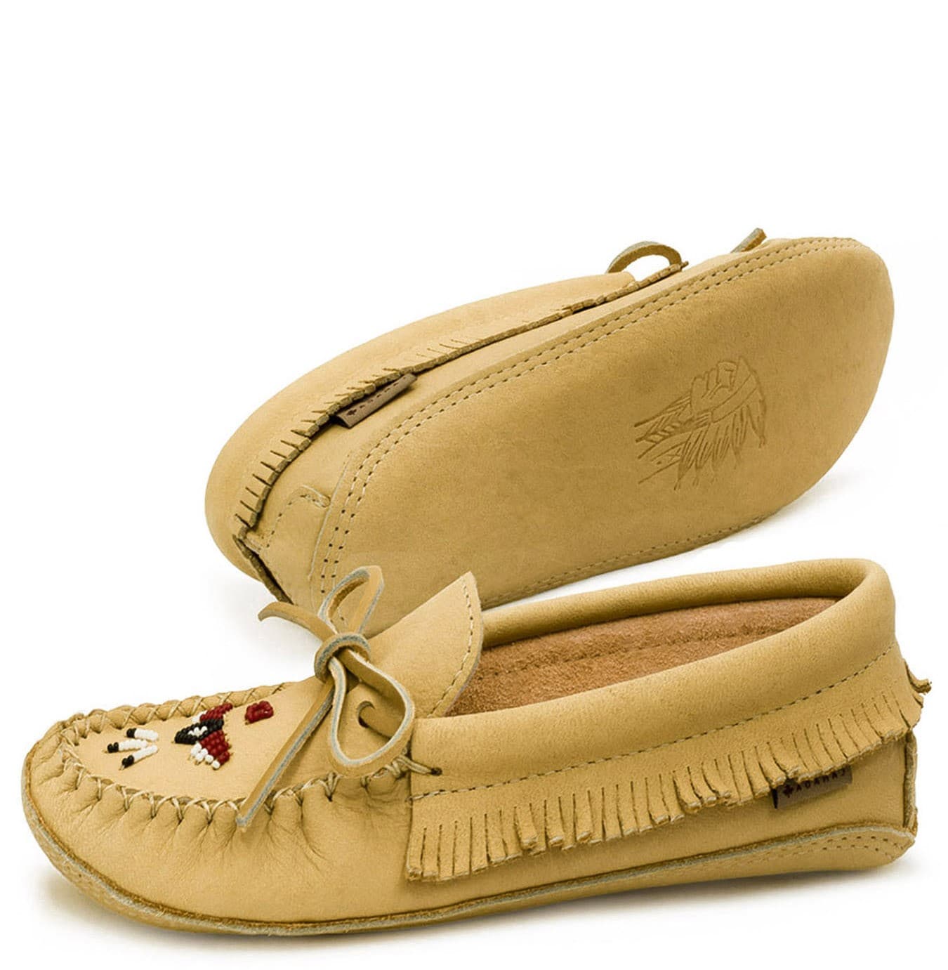 Mocassins, Frange Large Perlé Semelle Double Fait de Cuir Durable
