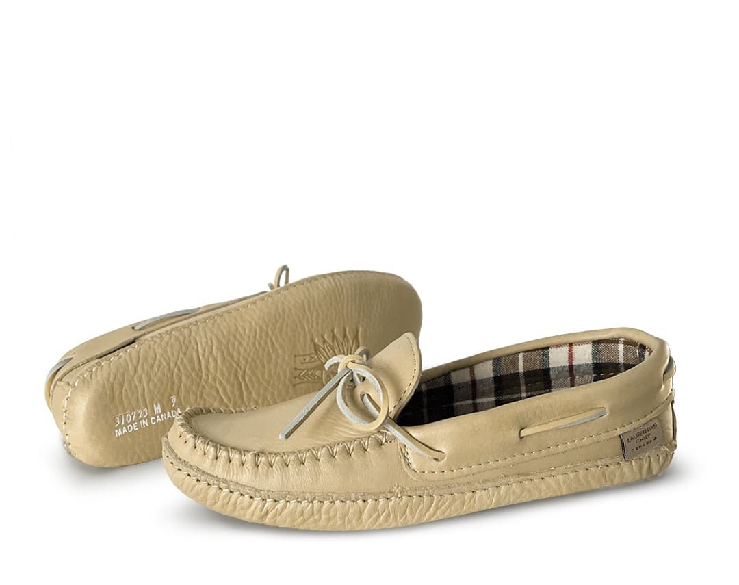 Mocassins Lacé Simple, Doublé Collage, Semelle  Double Fait de Cuir Durable